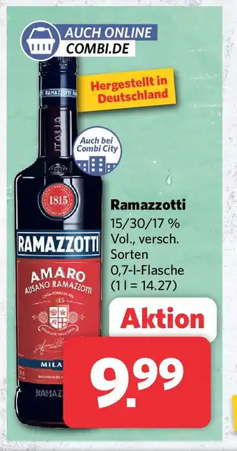 Combi RAMAZZOTTI versch. Sorten 0,7-1-Flasche Angebot