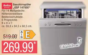 Marktkauf Amica Geschirrspüler ,,GSP 14755E" Angebot