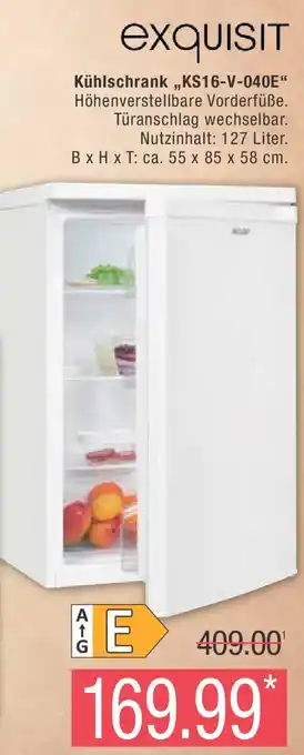 Marktkauf Exquisit Kühlschrank ,,KS16-V-040E" Angebot