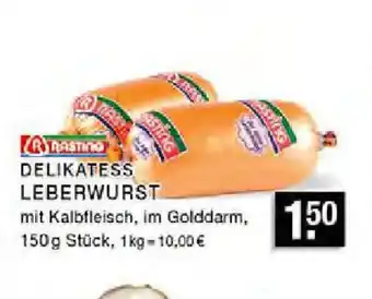 E-Center DELIKATESS LEBERWURST mit Kalbfleisch, im Golddarm, 150g Stück Angebot