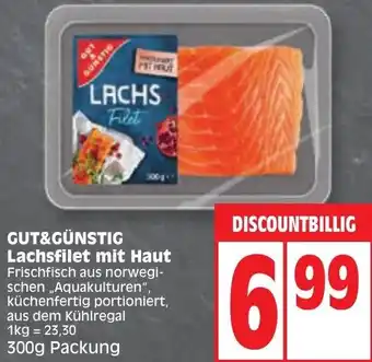 Edeka GUT&GÜNSTIG Lachsfilet mit Haut 300g Packung Angebot