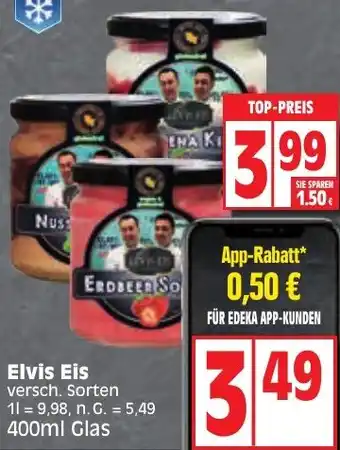 Edeka Elvis Eis 400 ml Glas Angebot