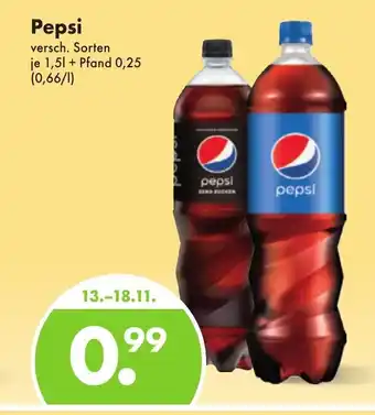 Trink und Spare Pepsi versch. Sorten je 1,5L Angebot