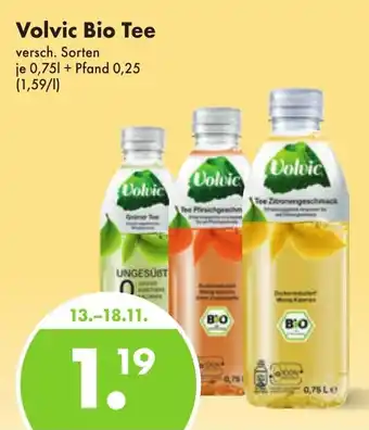 Trink und Spare Volvic Bio Tee versch. Sorten 750ml Angebot