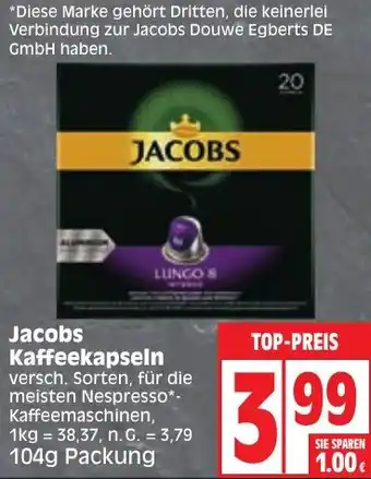 Edeka Jacobs Kaffeekapseln 104g Packung Angebot