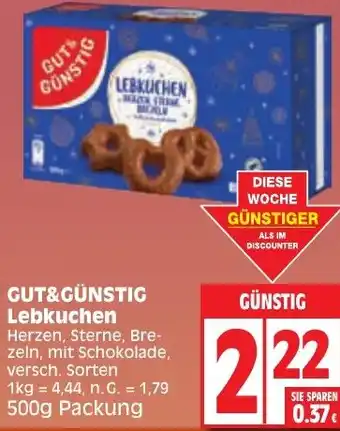 Edeka GUT&GÜNSTIG Lebkuchen 500 g Packung Angebot