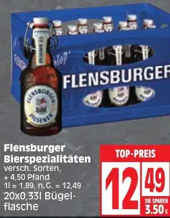 Edeka Flensburger Bierspezialitäten 20x0,33 L Angebot