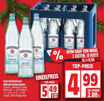 Edeka Gerolsteiner Mineralwasser 12x0,75 L Flasche Angebot