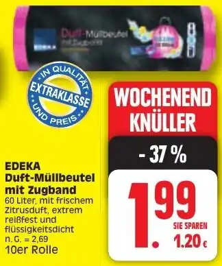 Edeka EDEKA Duft-Müllbeutel mit Zugband 10er Rolle Angebot