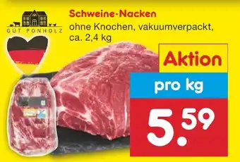 Netto Marken-Discount GUT PONHOLZ Schweine-Nacken ohne Knochen, vakuumverpackt pro kg Angebot