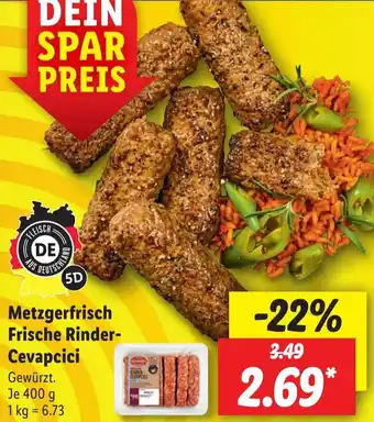 Lidl Metzgerfrisch Frische Rinder Cevapcici 400 g Angebot