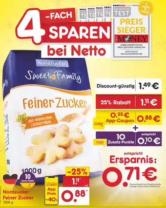 Netto Marken-Discount Nordzucker Feiner Zucker 100 g Angebot