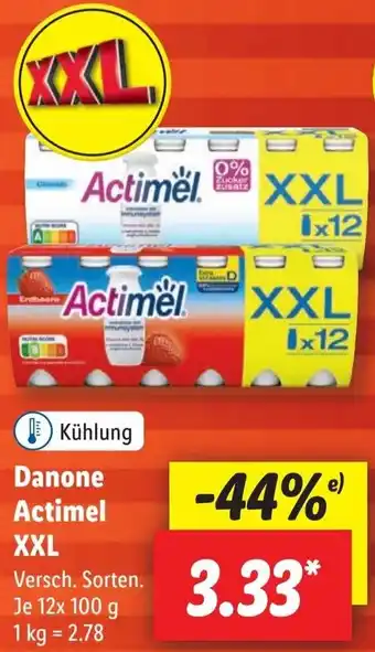 Lidl Danone Actimel XXL 12x100 g Angebot