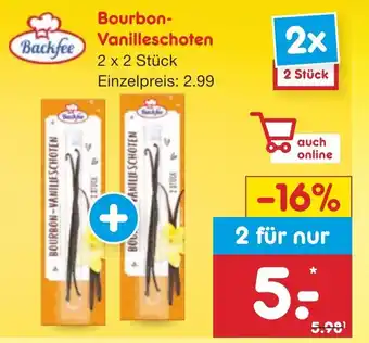 Netto Marken-Discount Backfee Bourbon-Vanilleschoten 2 x 2 Stück Angebot