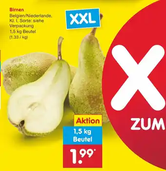 Netto Marken-Discount Birnen 1,5 kg Beutel Angebot