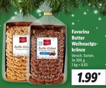 Lidl Favorina Butter Weihnachtskränze 300 g Angebot