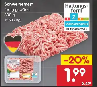 Netto Marken-Discount HACKEPETER Schweinemett fertig gewürzt 300 g Angebot