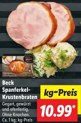 Lidl Beck Spanferkel Krustenbraten ca. 1 kg Angebot