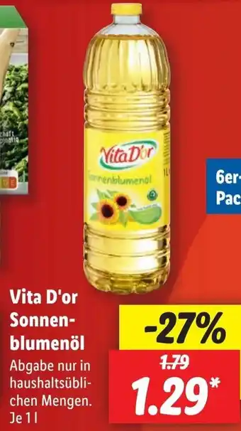 Lidl Vita D'or Sonnenblumenöl 1 L Angebot