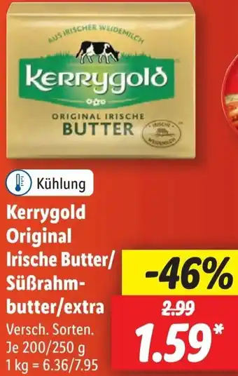 Lidl Kerrygold Original Irische Butter/ SüBrahmbutter/extra 200/250 g Angebot