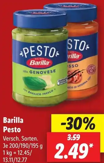 Lidl Barilla Pesto 200/190/195 g Angebot