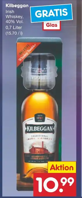 Netto Marken-Discount Kilbeggan Irish Whiskey, 40% Vol. 0,7 Liter Angebot