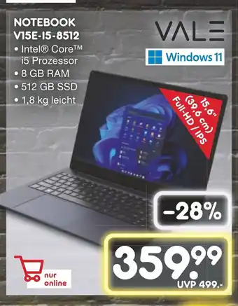 Netto Marken-Discount VALE NOTEBOOK V15E-15-8512 Angebot