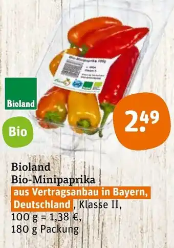 tegut Bioland Bio-Minipaprika 180g Angebot