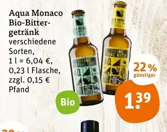 tegut Aqua Monaco Bio-Bittergetrank 230ml Angebot