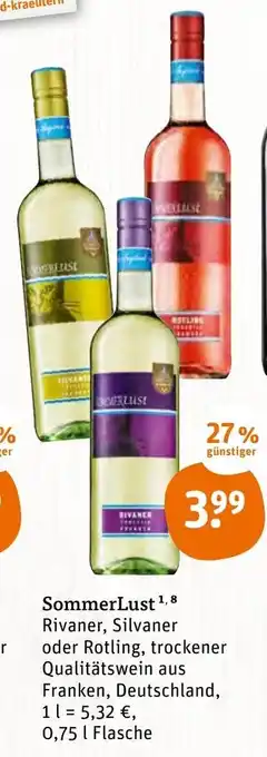 tegut SommerLust Rivaner, Silvaner oder Rotling 750ml Angebot