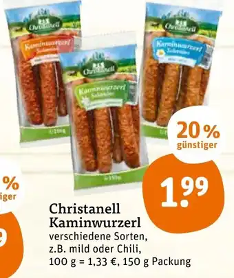 tegut Christanell Kaminwurzerl 150g Angebot