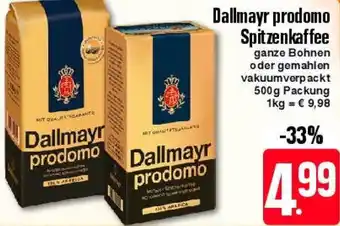 E-Center Dallmayr prodomo Spitzenkaffee 500 g Packung Angebot