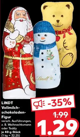 Kaufland LINDT Vollmilchschokoladen Figur 40 g Stück Angebot