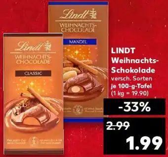 Kaufland LINDT Weihnachts-Schokolade 100 g Tafel Angebot