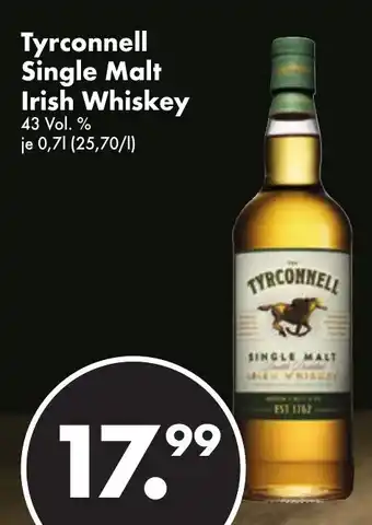 Trink und Spare Tyrconnell Single Malt Irish Whiskey 700ml Angebot