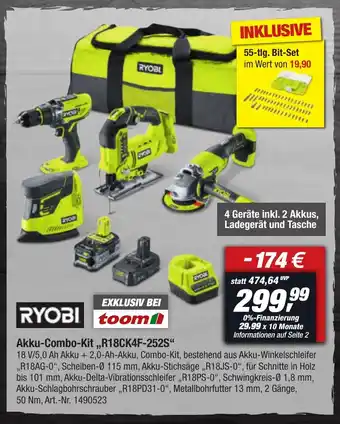 toom Baumarkt RYOBI Akku-Combo-Kit ,,R18CK4F-252S" Angebot