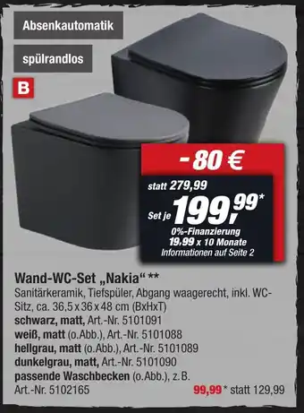 toom Baumarkt Wand-WC-Set ,,Nakia" Angebot