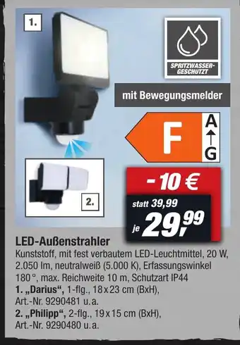 toom Baumarkt LED-Außenstrahler 1. ,,Darius", 1-flg., 18x23 cm (BxH) Angebot