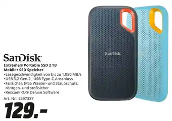 MediaMarkt SanDisk Extreme Portable SSD 2 TB Mobiler SSD Speicher Angebot