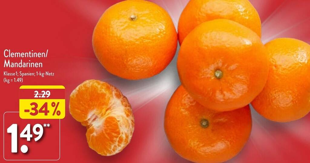 Clementinen/ Mandarinen 1 kg Netz Angebot bei Aldi Nord