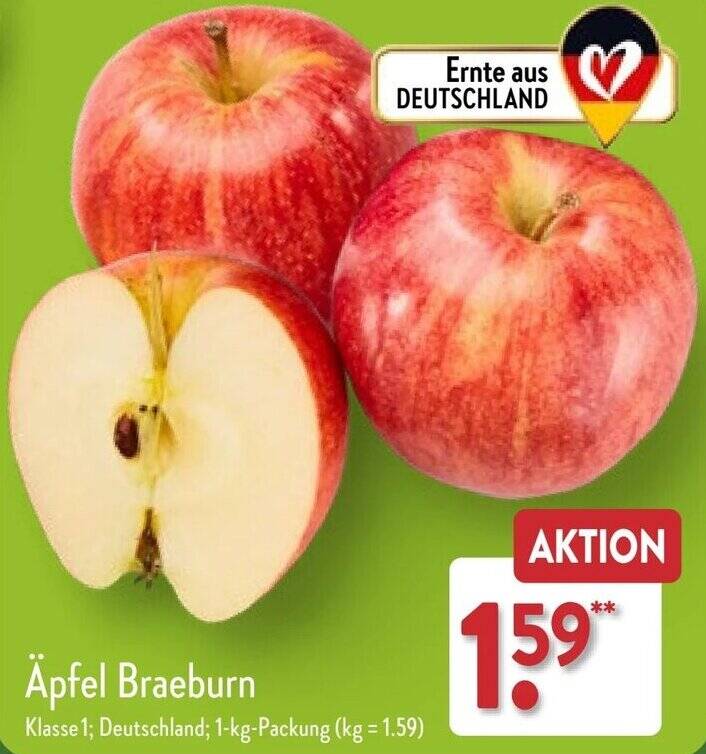 Äpfel Braeburn 1 kg Packung Angebot bei Aldi Nord