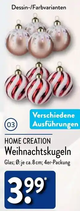 Aldi Nord HOME CREATION Weihnachtskugeln Angebot