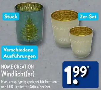 Aldi Nord HOME CREATION Windlicht(er) Angebot