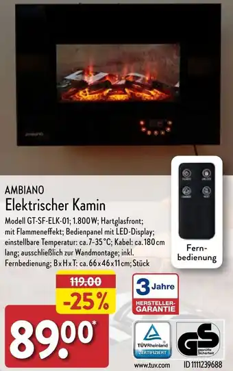 Aldi Nord AMBIANO Elektrischer Kamin Angebot