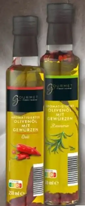 Aldi Nord GOURMET FINEST CUISINE Olivenöl mit Gewürzen 250 ml Flasche Angebot