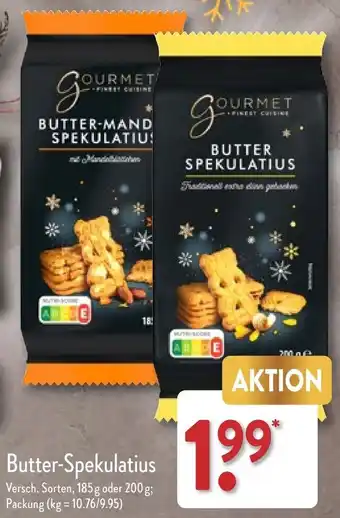 Aldi Nord GOURMET FINEST CUISINE Butter-Spekulatius 185 g oder 200 g Angebot