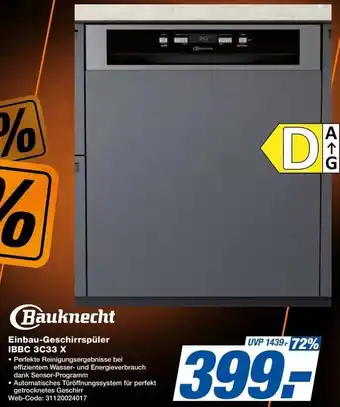 Expert Bauknecht Einbau-Geschirrspüler IBBC 3C33 X Angebot