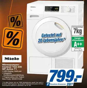 expert Techno Land Miele Wärmepumpentrockner TCA 230 WP Active T1 Angebot