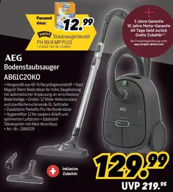 MEDIMAX AEG Bodenstaubsauger AB61C20KO Angebot