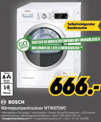 MEDIMAX BOSCH Wärmepumpentrockner WTW875W0 Angebot